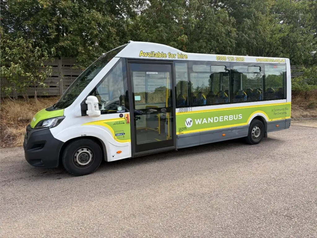 A Wanderbus minibus seen from the side